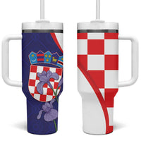 Croatia Hrvatska Checkerboard Tumbler With Handle Coat Of Arms With Iris Croatica