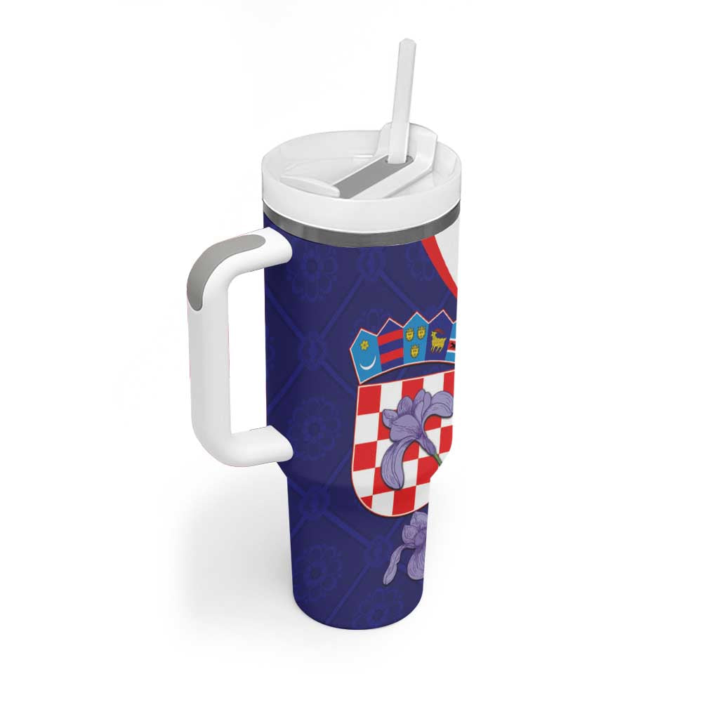 Croatia Hrvatska Checkerboard Tumbler With Handle Coat Of Arms With Iris Croatica