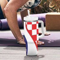Croatia Hrvatska Checkerboard Tumbler With Handle Coat Of Arms With Iris Croatica