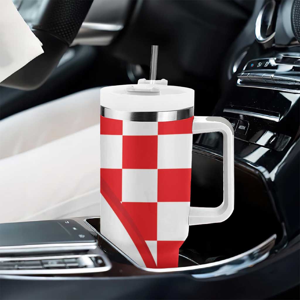 Croatia Hrvatska Checkerboard Tumbler With Handle Coat Of Arms With Iris Croatica