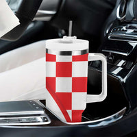 Croatia Hrvatska Checkerboard Tumbler With Handle Coat Of Arms With Iris Croatica