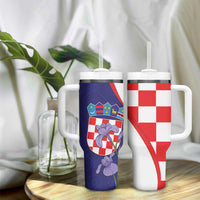 Croatia Hrvatska Checkerboard Tumbler With Handle Coat Of Arms With Iris Croatica