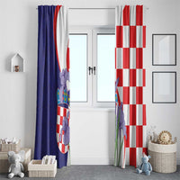 Croatia Hrvatska Checkerboard Window Curtain Coat Of Arms With Iris Croatica