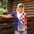 Croatia Hrvatska Checkerboard Women Polo Shirt Coat Of Arms With Iris Croatica