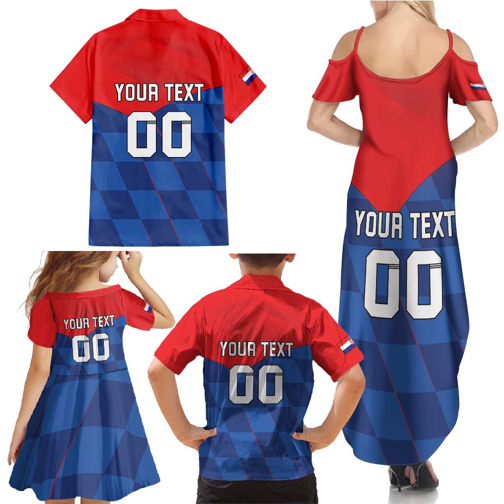 Custom Croatia Football Family Matching Summer Maxi Dress and Hawaiian Shirt Hrvatska Nogometna Reprezentacija