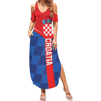 Custom Croatia Football Family Matching Summer Maxi Dress and Hawaiian Shirt Hrvatska Nogometna Reprezentacija