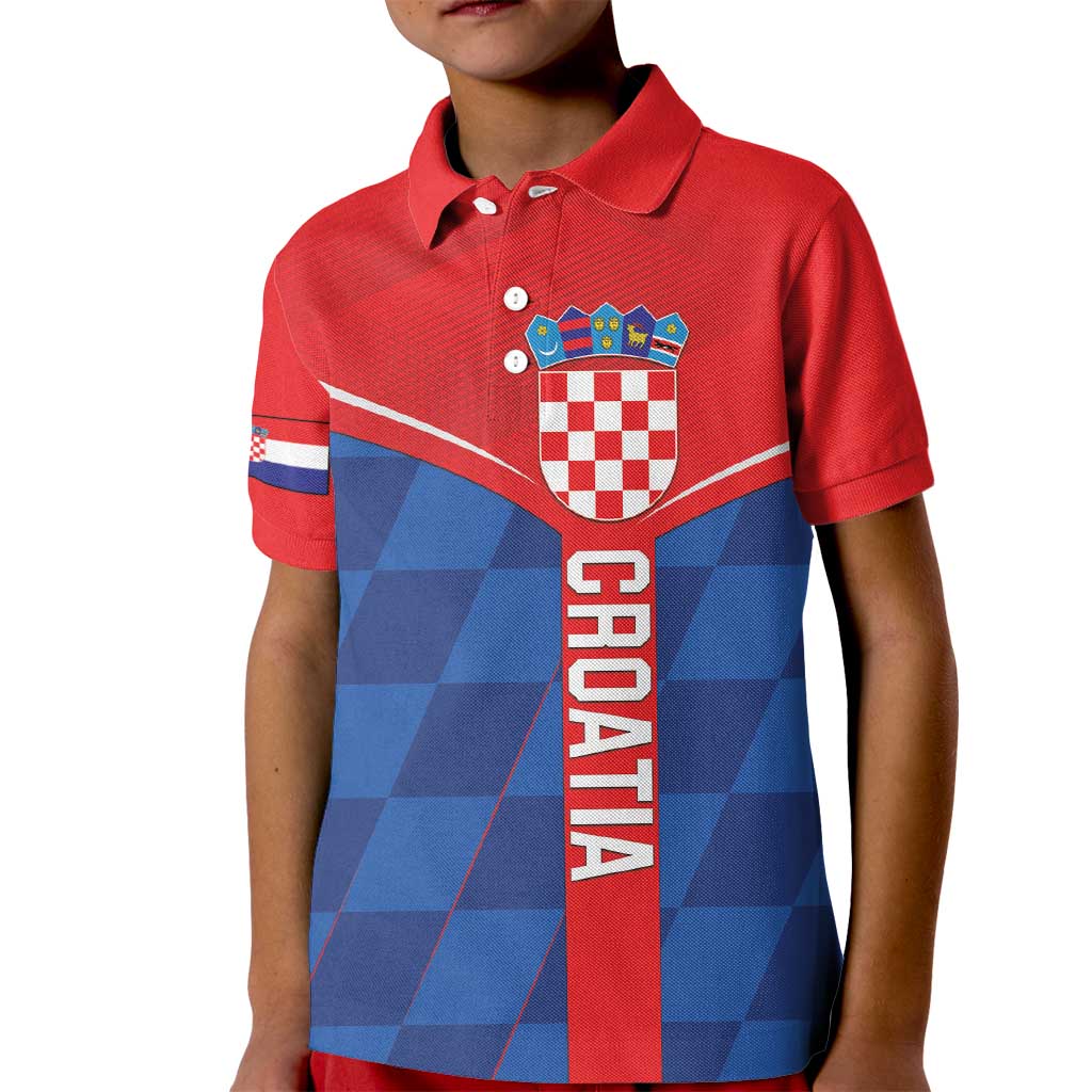 Custom Croatia Football Kid Polo Shirt Hrvatska Nogometna Reprezentacija