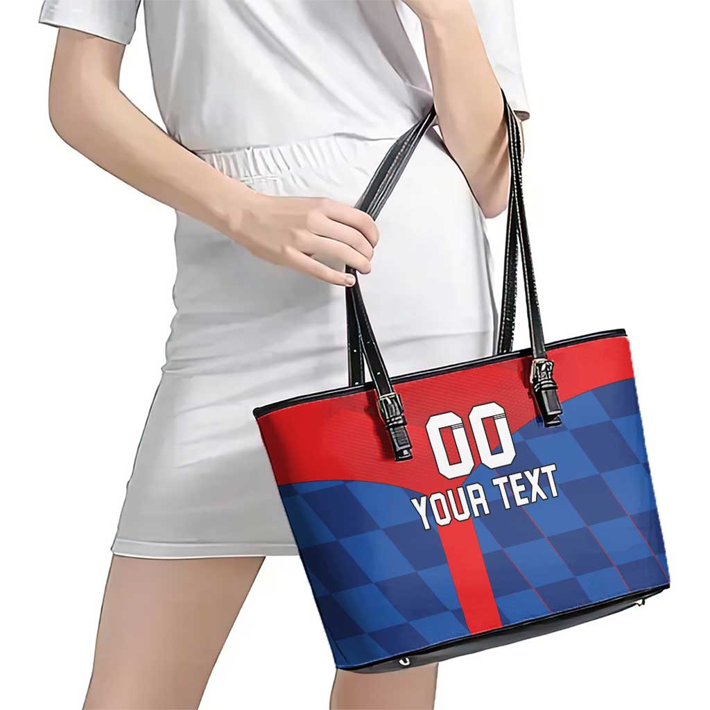 Custom Croatia Football Leather Tote Bag Hrvatska Nogometna Reprezentacija