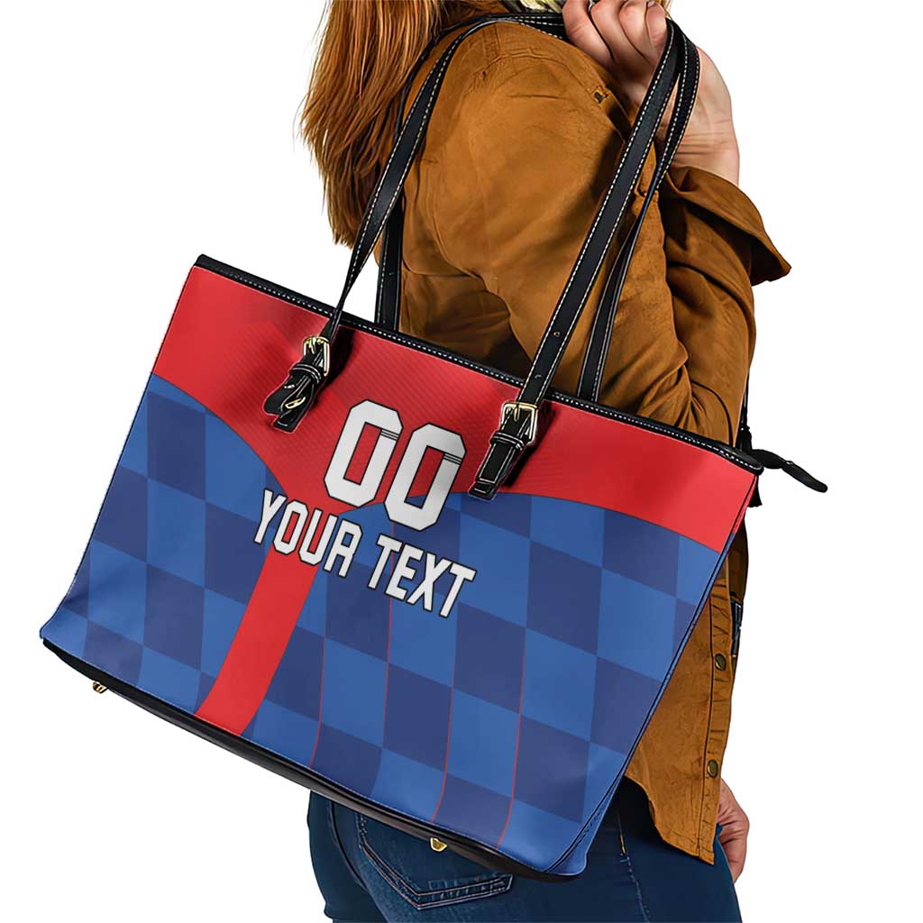 Custom Croatia Football Leather Tote Bag Hrvatska Nogometna Reprezentacija