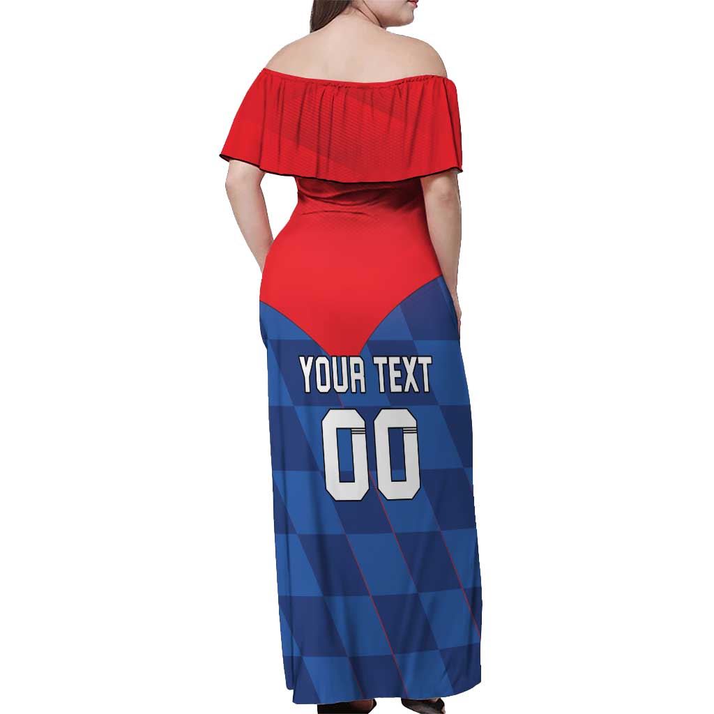 Custom Croatia Football Off Shoulder Maxi Dress Hrvatska Nogometna Reprezentacija