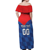 Custom Croatia Football Off Shoulder Maxi Dress Hrvatska Nogometna Reprezentacija
