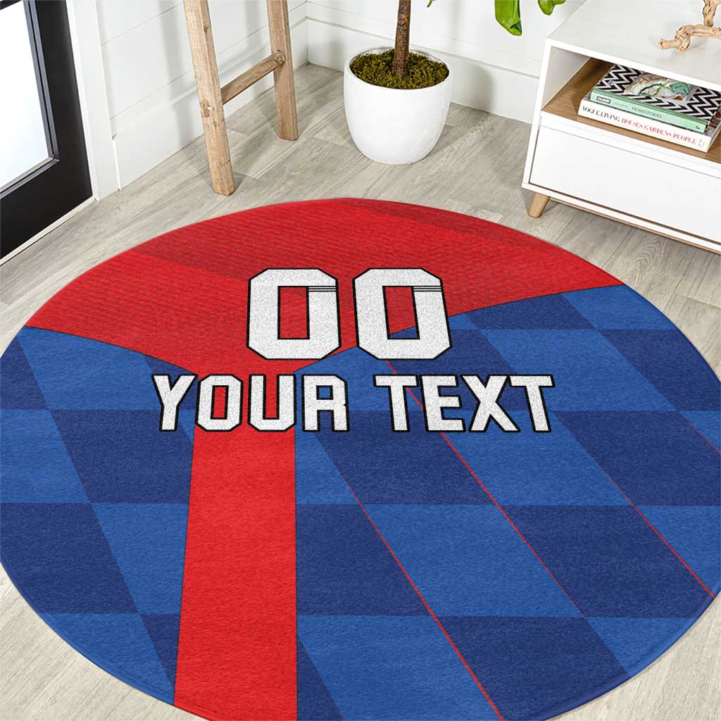 Custom Croatia Football Round Carpet Hrvatska Nogometna Reprezentacija