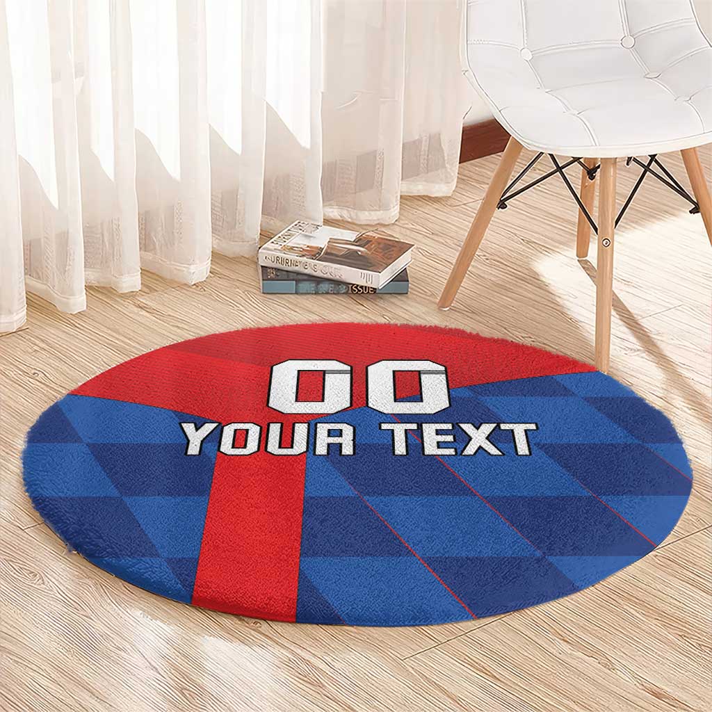 Custom Croatia Football Round Carpet Hrvatska Nogometna Reprezentacija