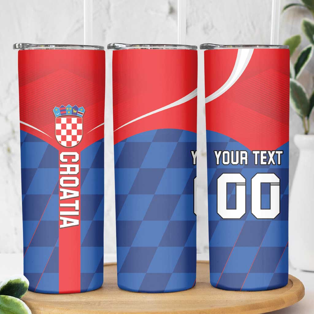 Custom Croatia Football Skinny Tumbler Hrvatska Nogometna Reprezentacija