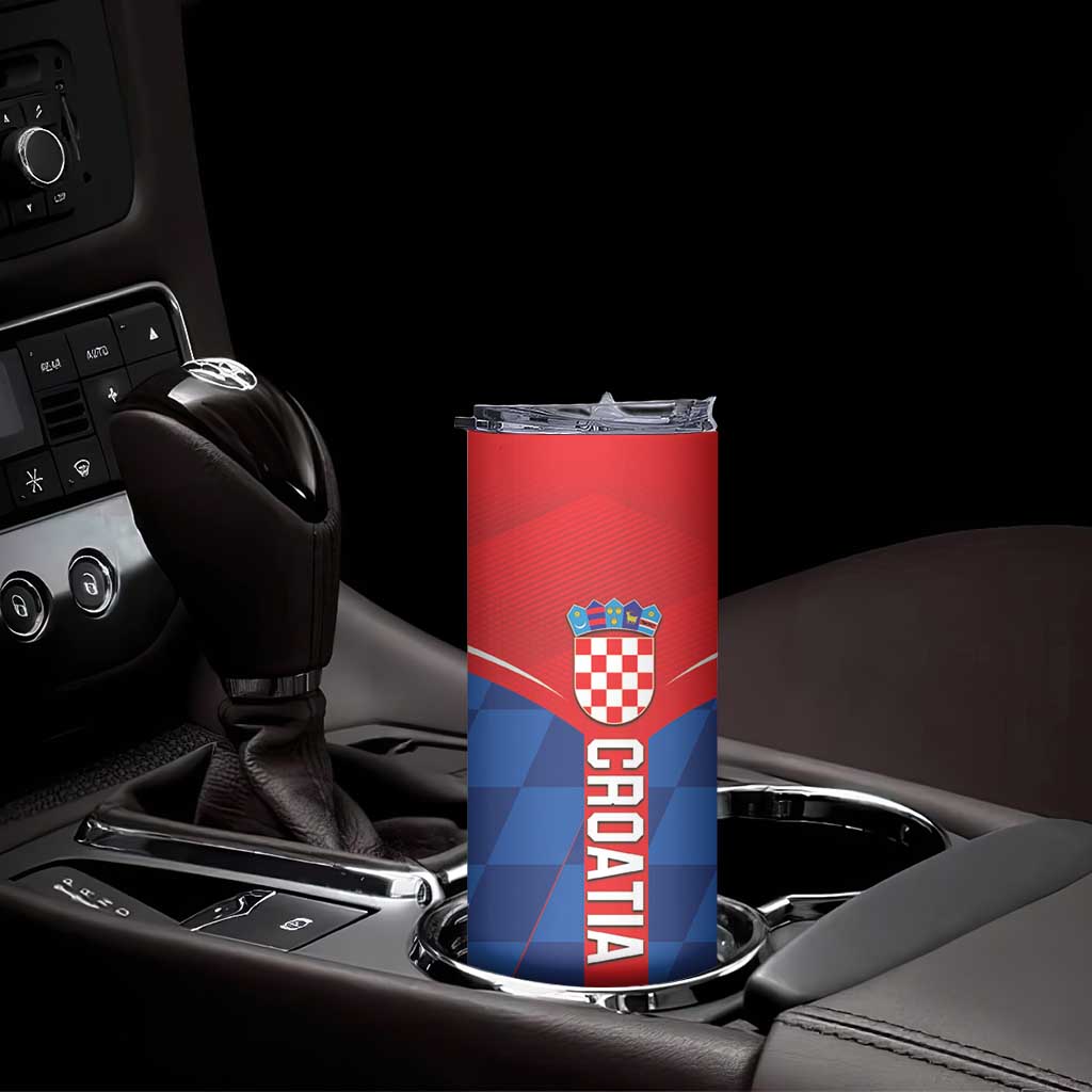 Custom Croatia Football Skinny Tumbler Hrvatska Nogometna Reprezentacija