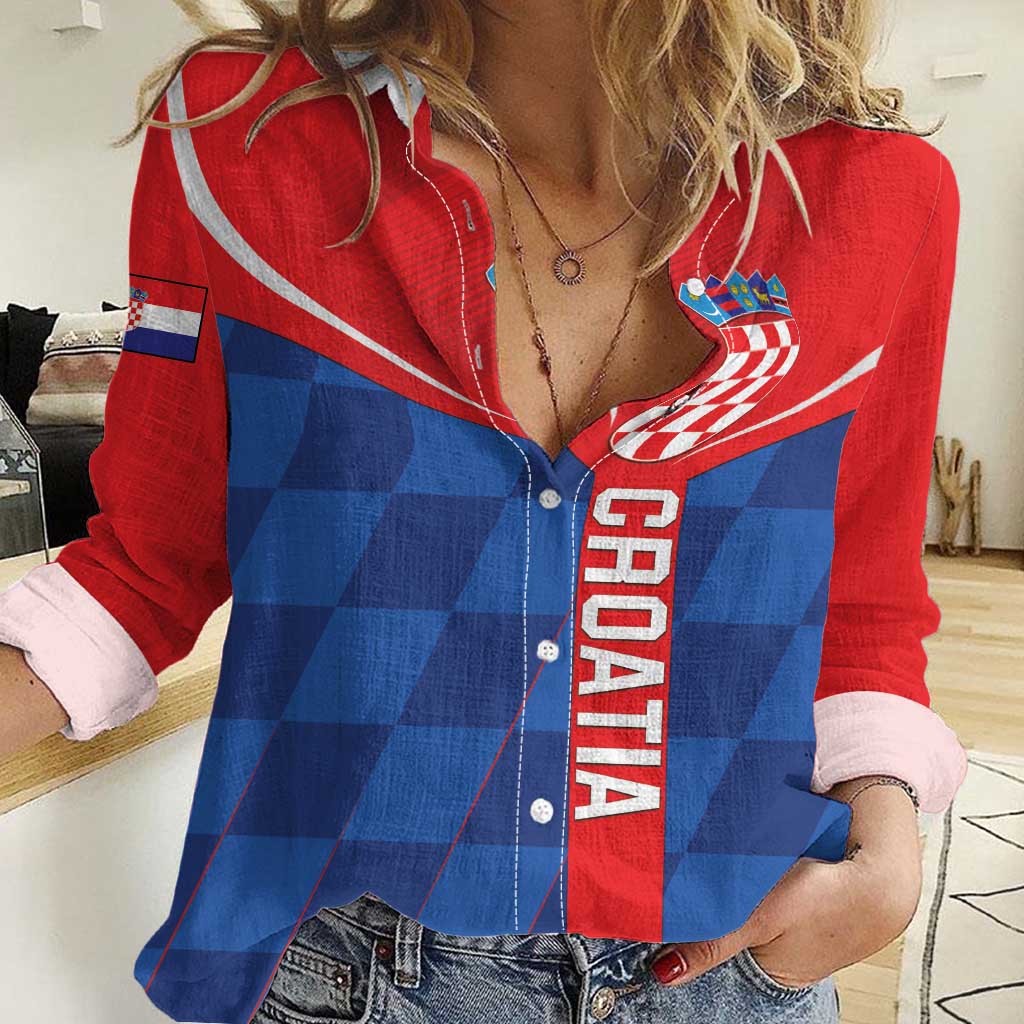 Custom Croatia Football Women Casual Shirt Hrvatska Nogometna Reprezentacija