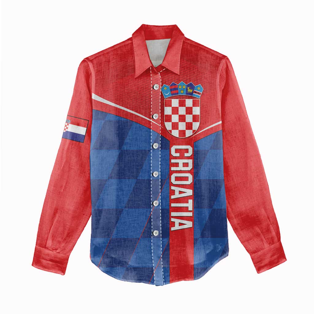 Custom Croatia Football Women Casual Shirt Hrvatska Nogometna Reprezentacija