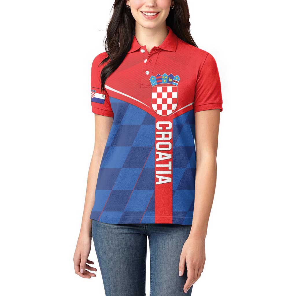 Custom Croatia Football Women Polo Shirt Hrvatska Nogometna Reprezentacija