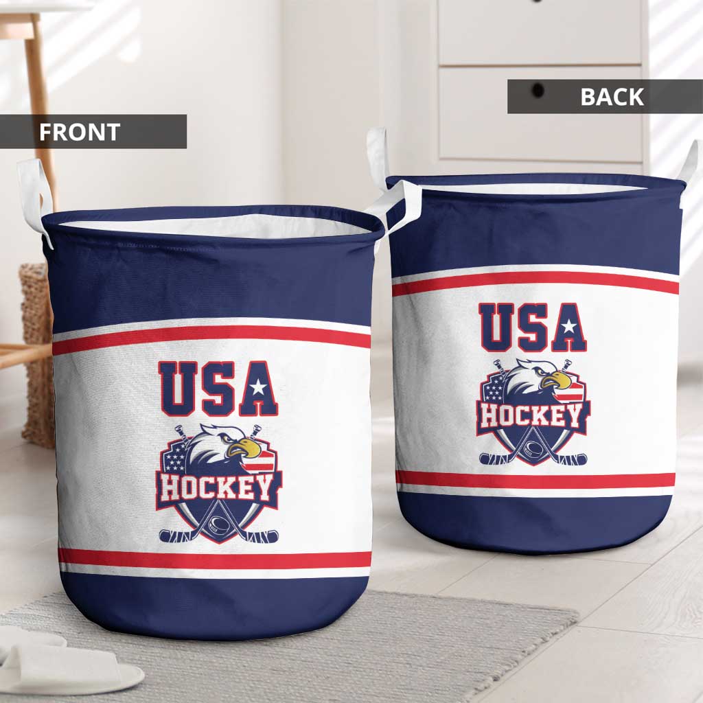 USA Ice Hockey Laundry Basket American Eagle Spirit White Version