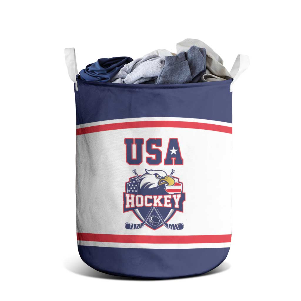 USA Ice Hockey Laundry Basket American Eagle Spirit White Version