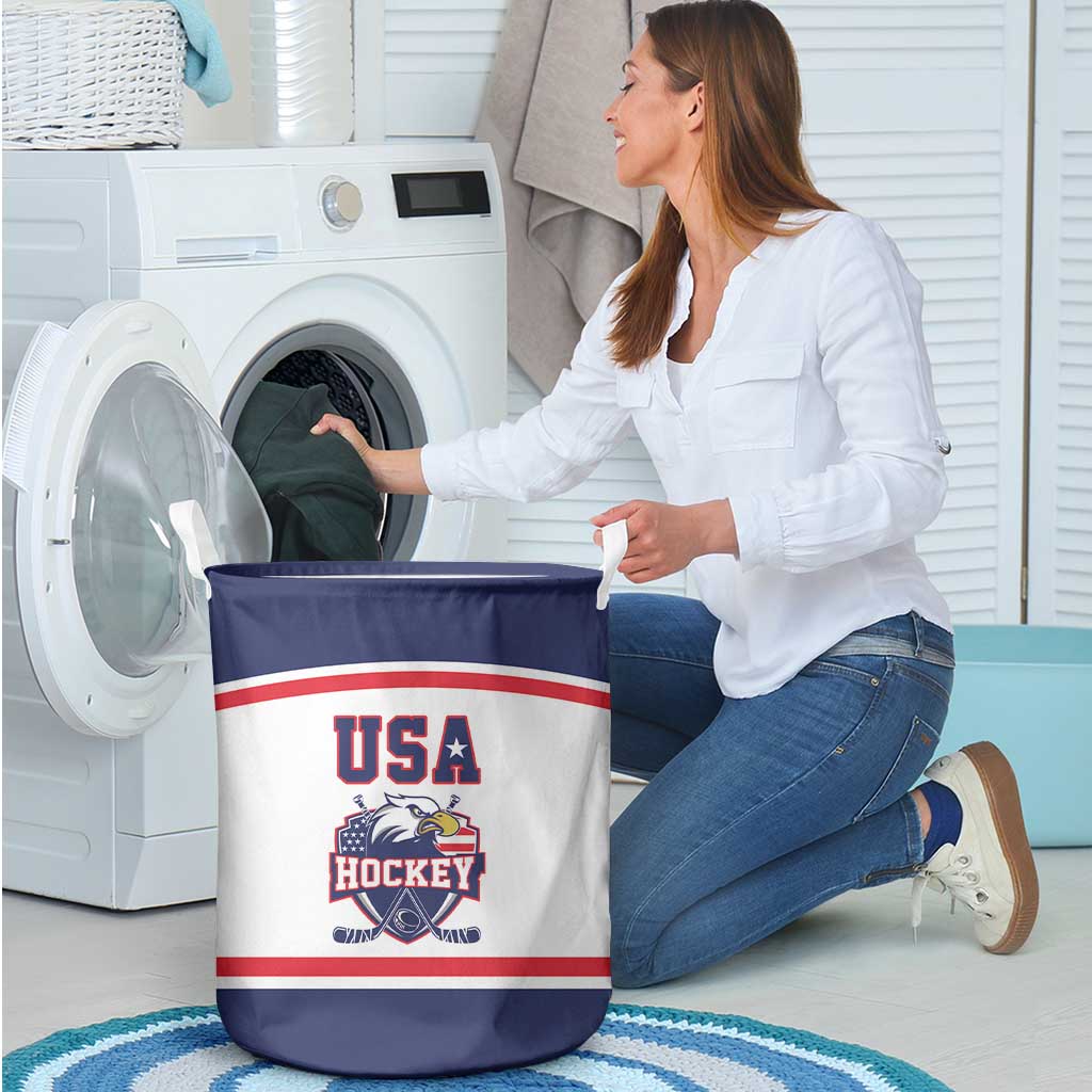USA Ice Hockey Laundry Basket American Eagle Spirit White Version