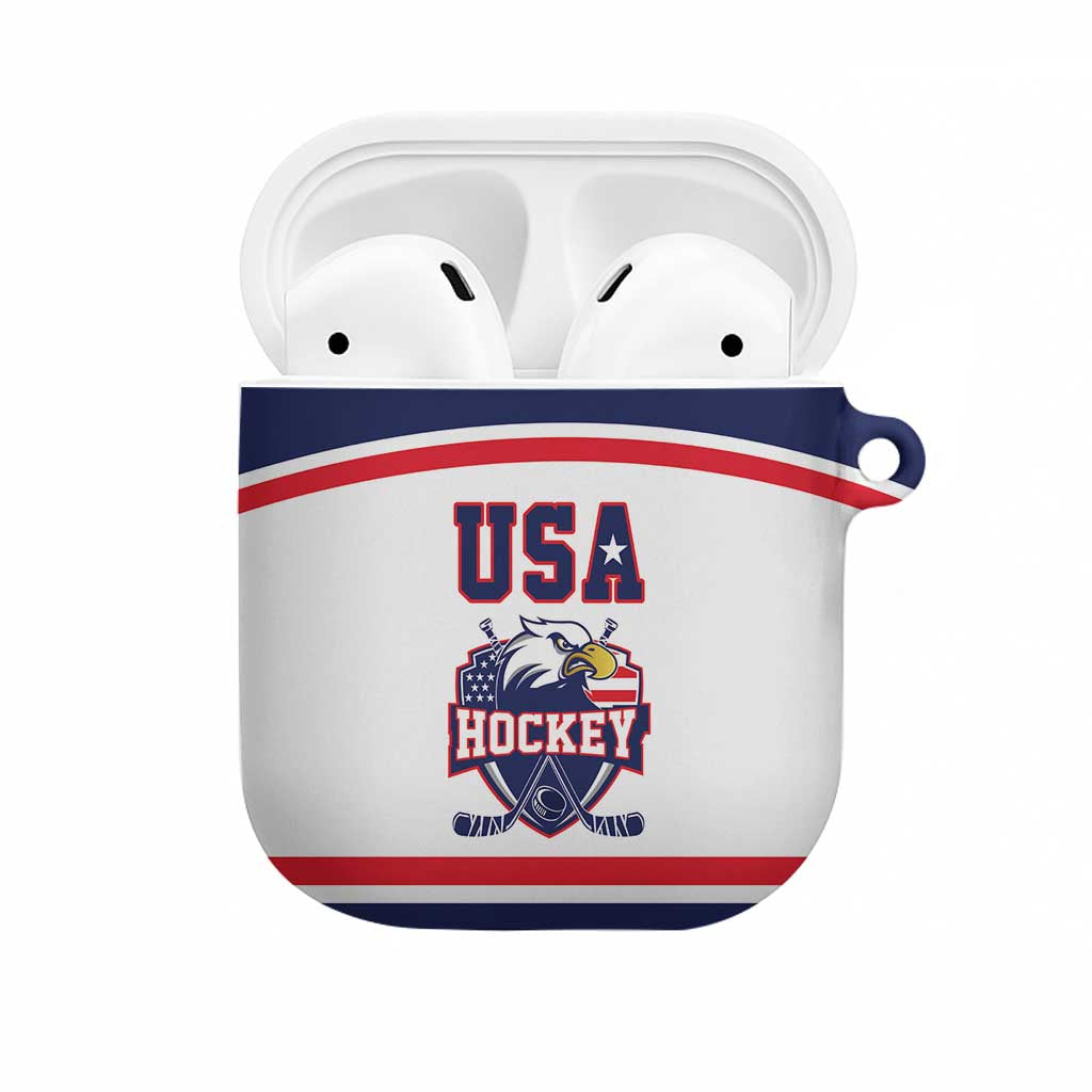 USA Ice Hockey AirPods Case American Eagle Spirit White Version