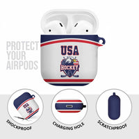 USA Ice Hockey AirPods Case American Eagle Spirit White Version