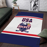 USA Ice Hockey Area Rug American Eagle Spirit White Version