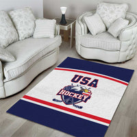 USA Ice Hockey Area Rug American Eagle Spirit White Version