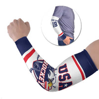 USA Ice Hockey Custom Arm Sleeves American Eagle Spirit White Version