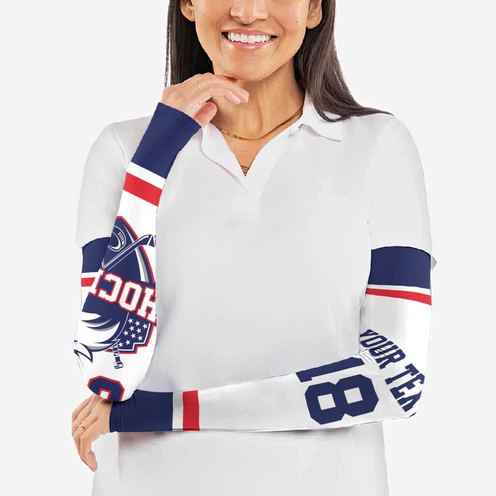 USA Ice Hockey Custom Arm Sleeves American Eagle Spirit White Version
