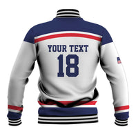 USA Ice Hockey Custom Baseball Jacket American Eagle Spirit White Version