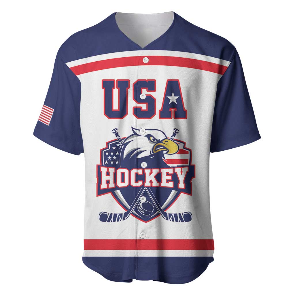 USA Ice Hockey Custom Baseball Jersey American Eagle Spirit White Version