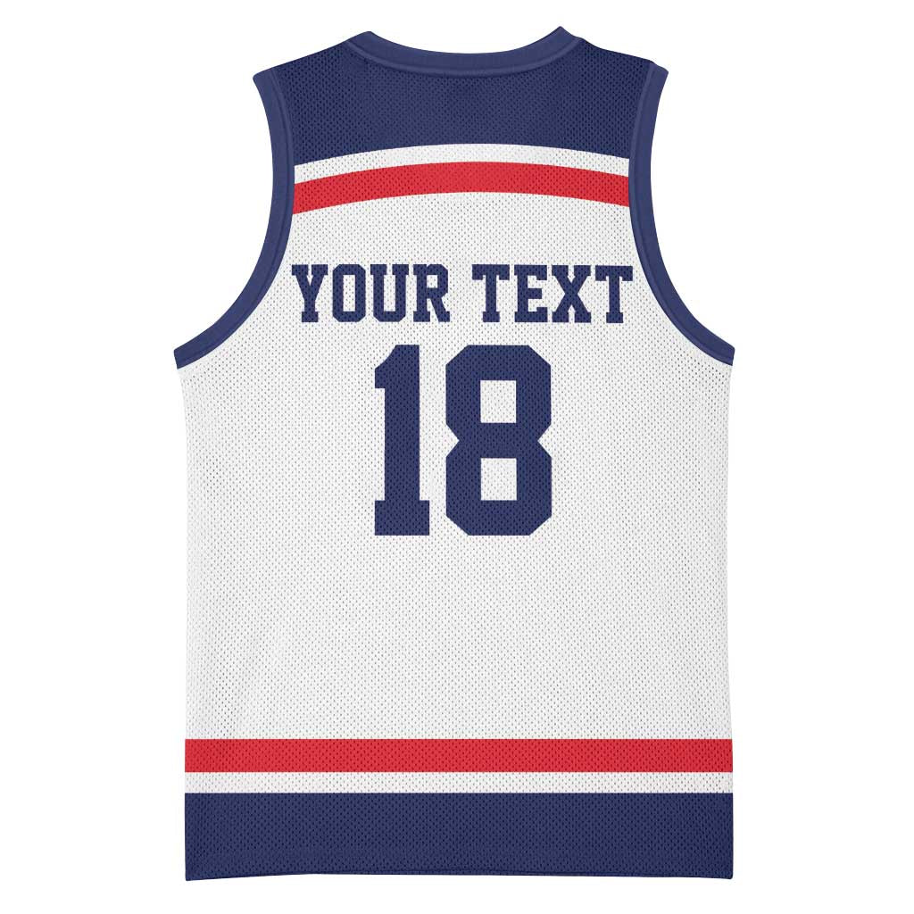 USA Ice Hockey Custom Basketball Jersey American Eagle Spirit White Version