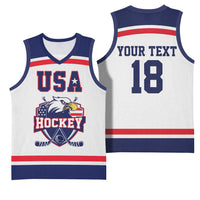 USA Ice Hockey Custom Basketball Jersey American Eagle Spirit White Version