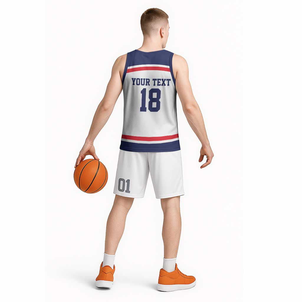 USA Ice Hockey Custom Basketball Jersey American Eagle Spirit White Version