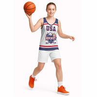 USA Ice Hockey Custom Basketball Jersey American Eagle Spirit White Version