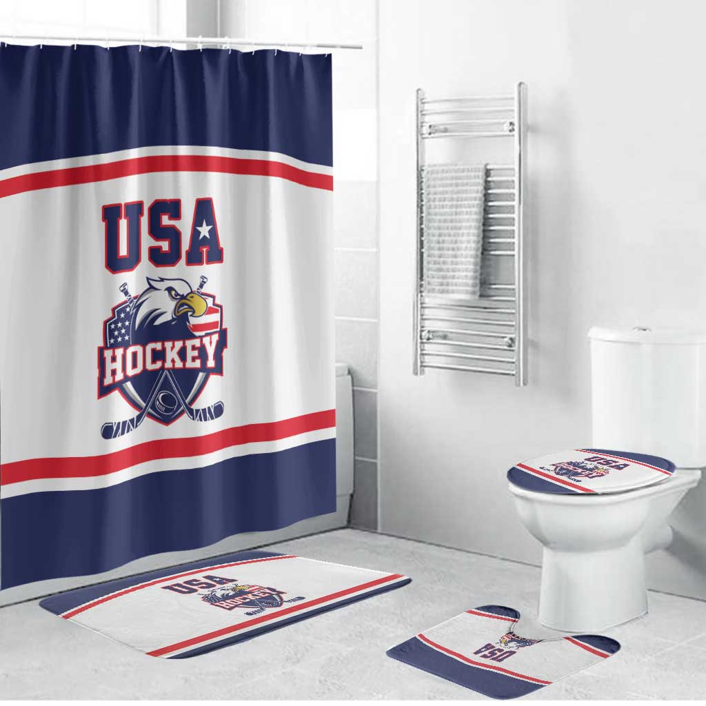 USA Ice Hockey Bathroom Set American Eagle Spirit White Version