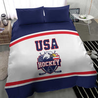 USA Ice Hockey Bedding Set American Eagle Spirit White Version