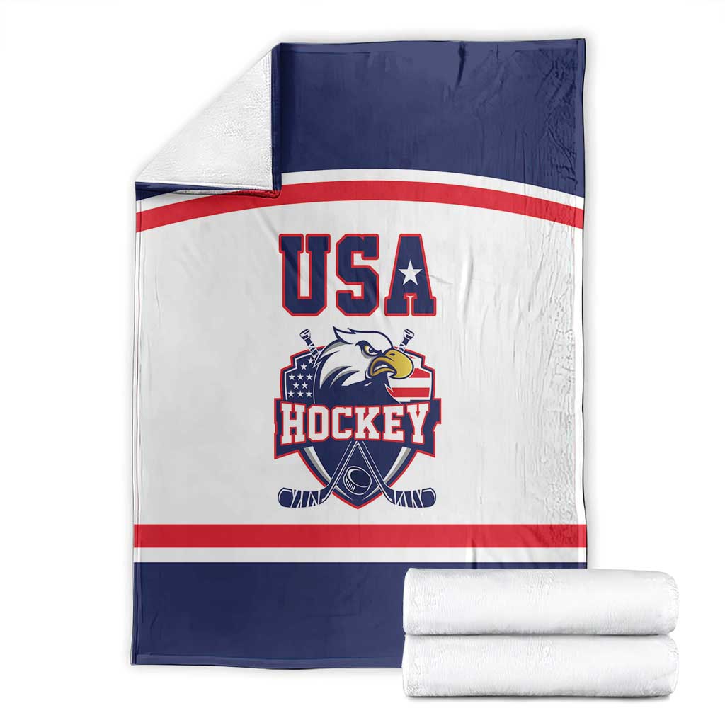 USA Ice Hockey Blanket American Eagle Spirit White Version