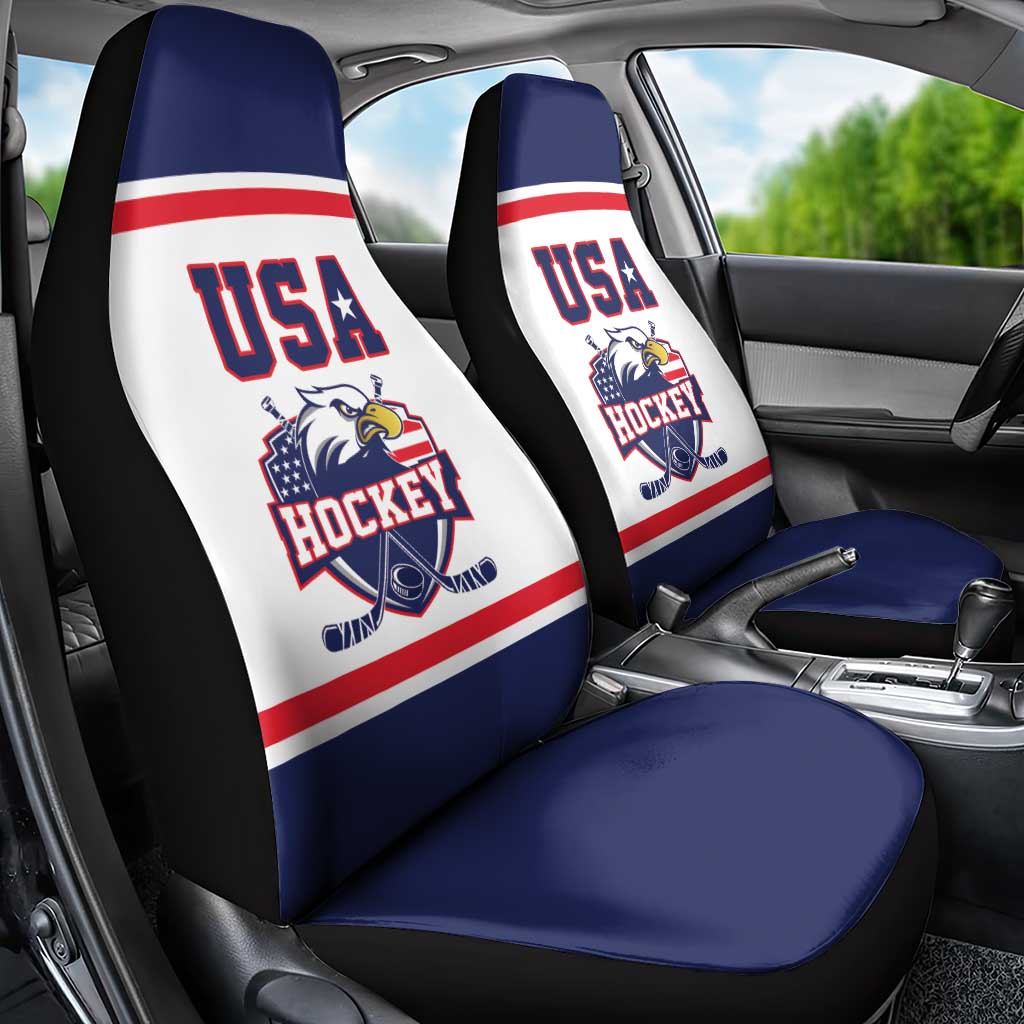 USA Ice Hockey Car Seat Cover American Eagle Spirit White Version