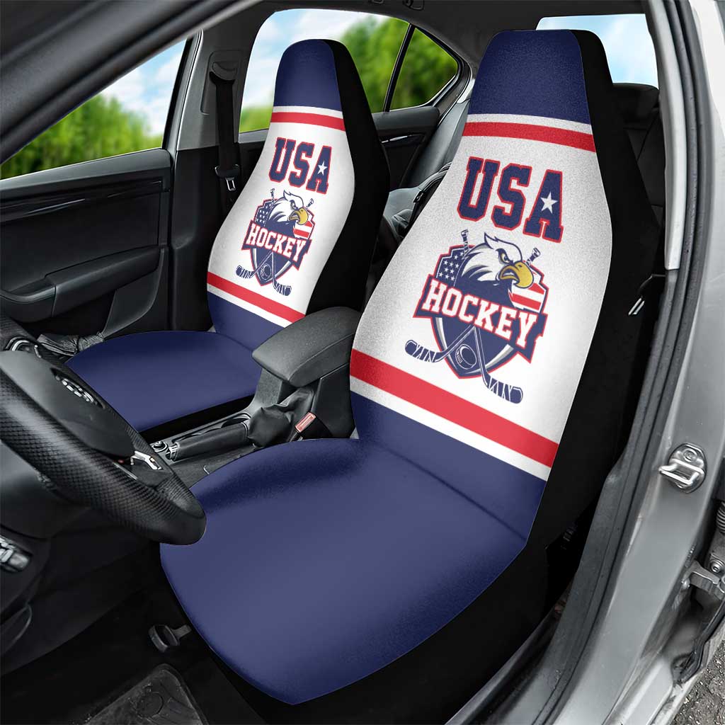 USA Ice Hockey Car Seat Cover American Eagle Spirit White Version