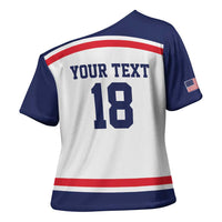 USA Ice Hockey Custom Cross Shoulder Shirt American Eagle Spirit White Version