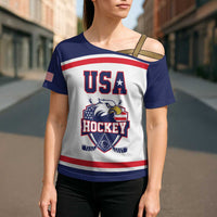 USA Ice Hockey Custom Cross Shoulder Shirt American Eagle Spirit White Version
