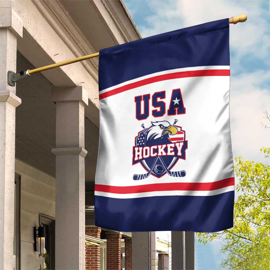 USA Ice Hockey Garden Flag American Eagle Spirit White Version