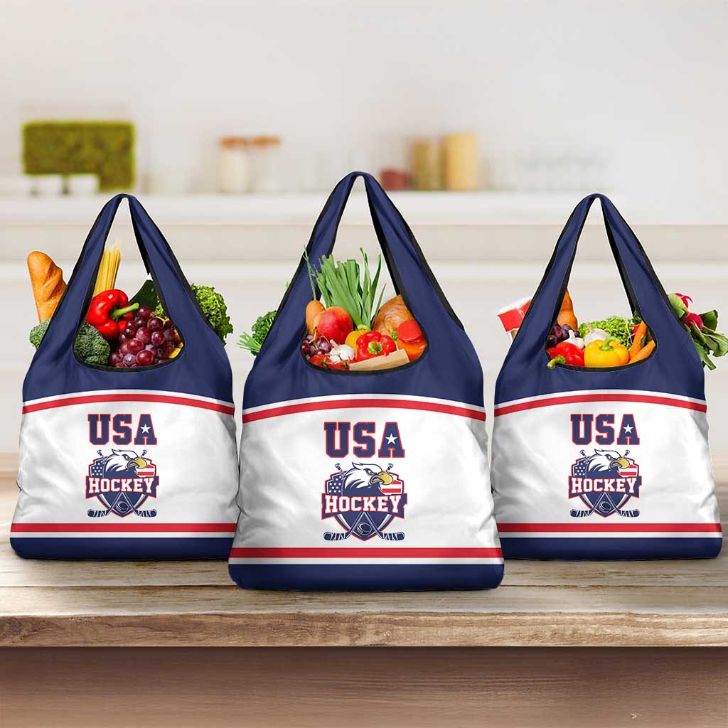 USA Ice Hockey Grocery Bag American Eagle Spirit White Version