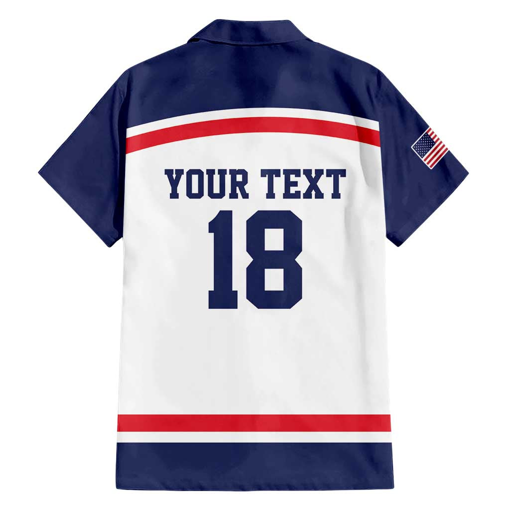 USA Ice Hockey Custom Hawaiian Shirt American Eagle Spirit White Version