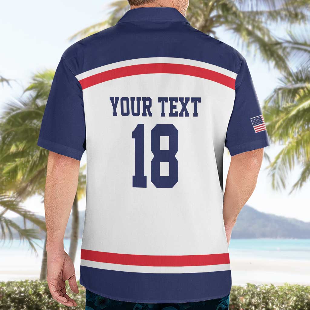 USA Ice Hockey Custom Hawaiian Shirt American Eagle Spirit White Version