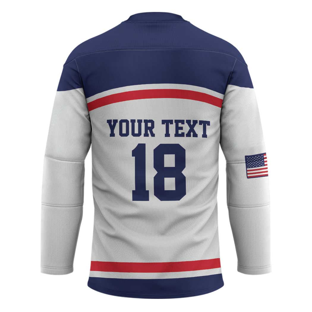 USA Ice Hockey Custom Hockey Jersey American Eagle Spirit White Version