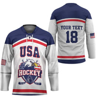 USA Ice Hockey Custom Hockey Jersey American Eagle Spirit White Version